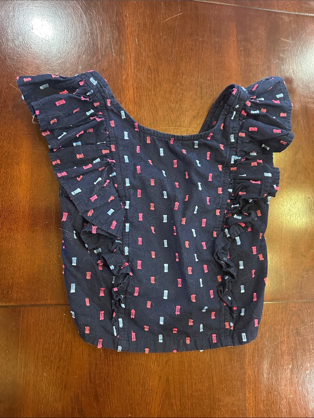 GAP Navy Top with Pink and Light Blue Dot Print